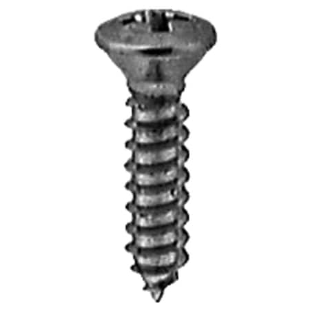 Auveco #8 X 3/4 PHILLIPS OVAL HEAD TAP SCREW CHROME, 100PK 2710